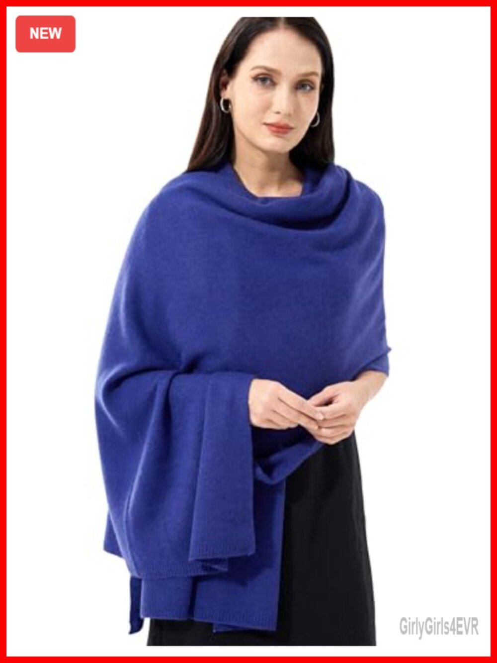 100% Cashmere Wrap Soft Scarf Stole Knitted Shawl for Women Extra Large 87x28